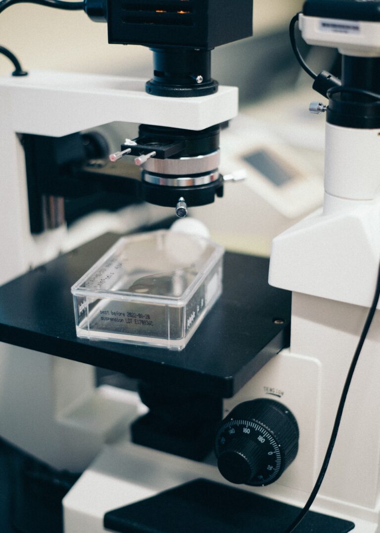 A black and white microscope