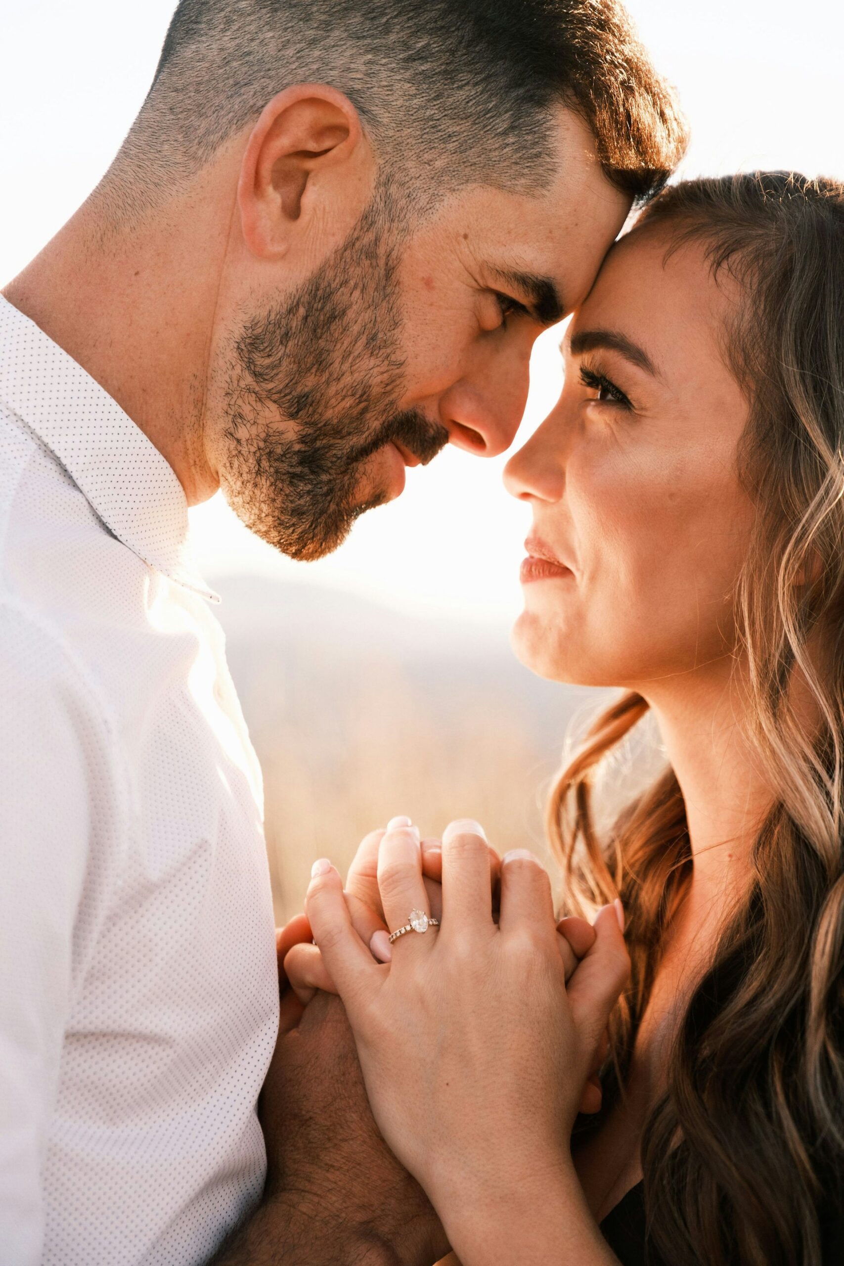 A newly engaged couple
