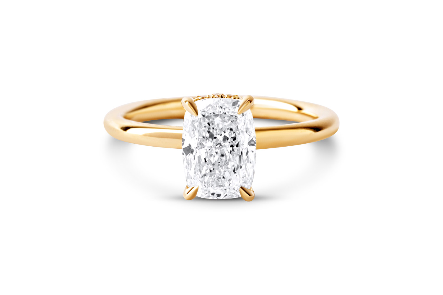 Kelly - Elongated Cushion Solitaire custom engagement ring
