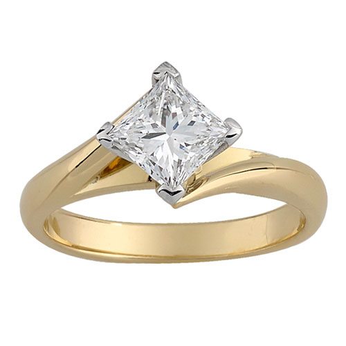 Twist Princess custom engagement ring