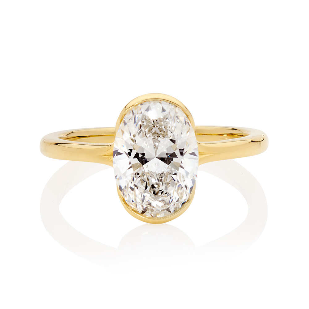 Elise - Semi Bezel Oval custom engagement ring